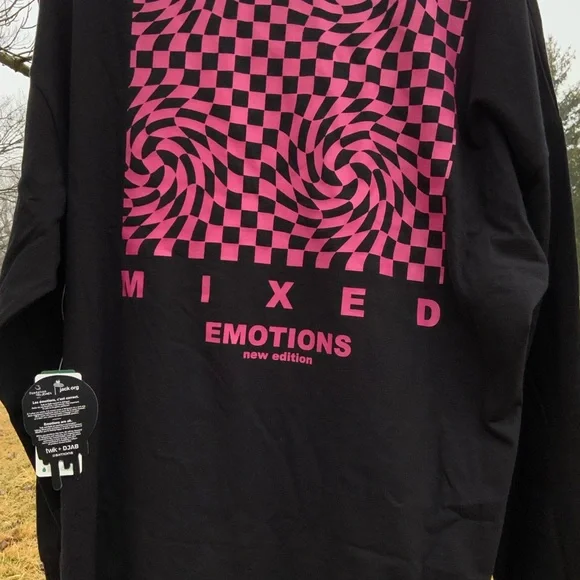 Simons Twik Graphic T Shirt Dress Black with Pink size L new with tags - Picture 7 of 8